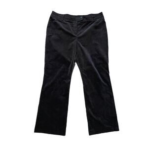 GNW Black Velvet Pants Womens Size 16 Stretch Cotton Bootcut Dress Trousers